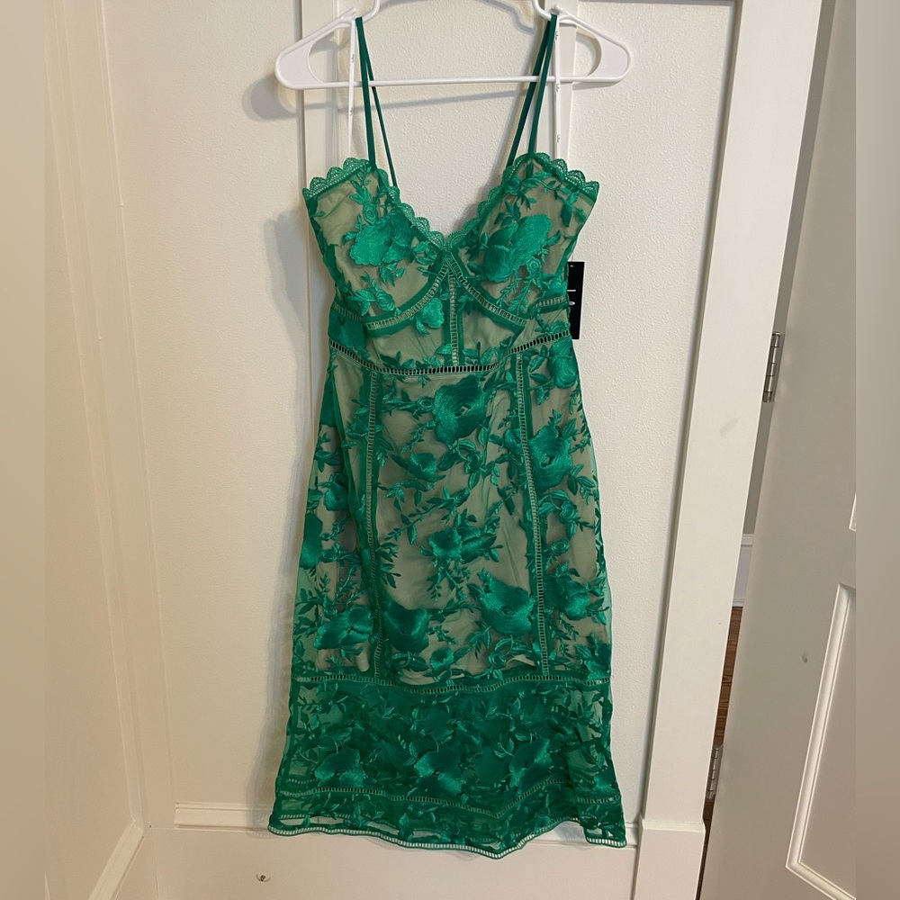 LuLus Green Lace Dress